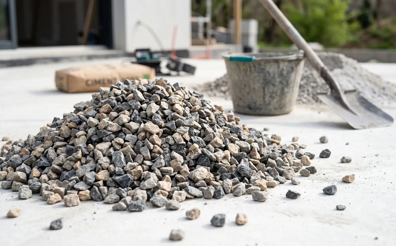 Chantier de livraison de granulats